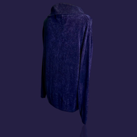 Marks & Spencer Deep Purple Ribbed Chenille Cowl Neck Sweater Plus Size 18 - Picture 9 of 14